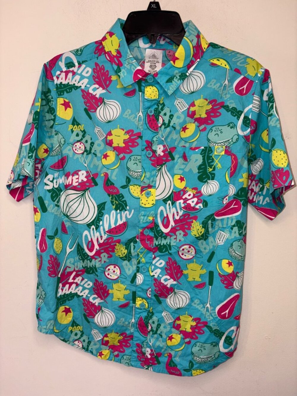 Men’s Disney Parks Pixar Toy Story small button up short sleeve shirt